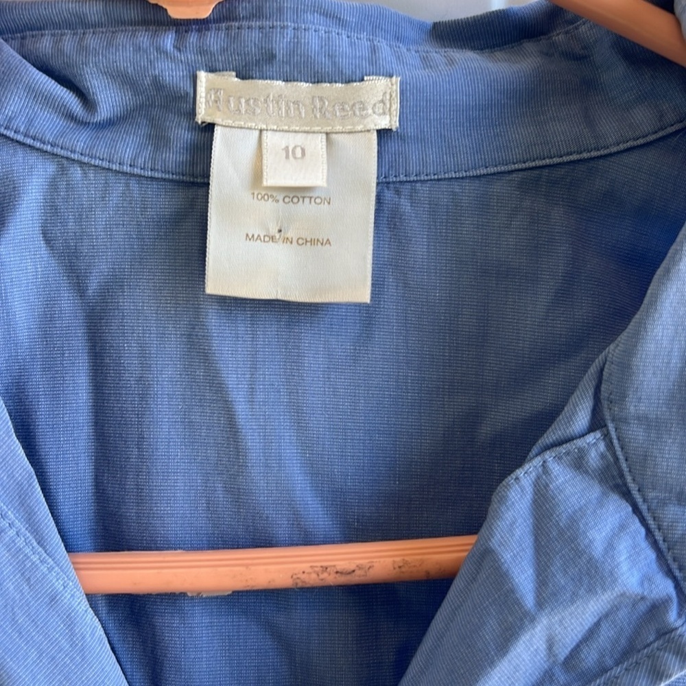 AUSTIN REED cotton buttondown top long sleeve - Picture 2 of 5